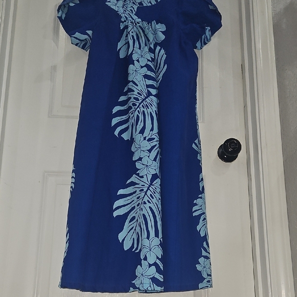 Blue Floral Kids Dress - Picture 3 of 5